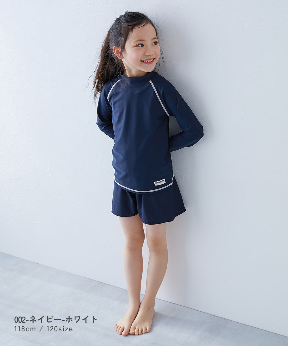 Japanese children's clothing dev!rock UV-proof long-sleeved top swimsuit suitable for school classes (110-170cm) boys/girls summer swimsuit special edition