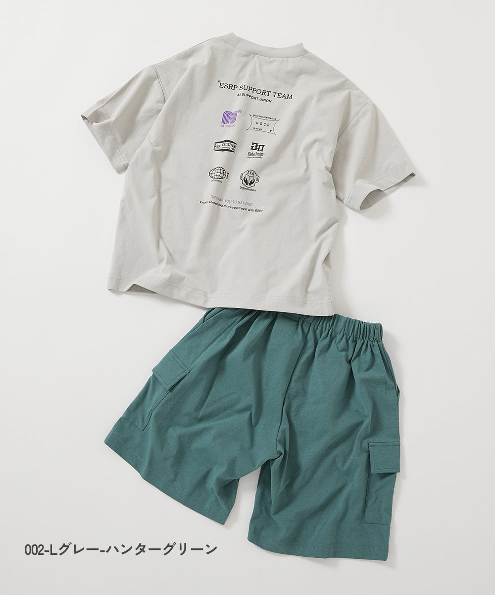 Japanese dev!rock children's clothing, stain-resistant and UV-resistant casual two-piece suit (100-160cm), boys' summer TOPS PANTS