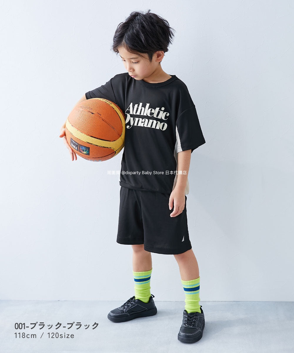dev!rock Cooling Quick-Drying Series Smooth Stretch Mesh Breathable Sports Two-Piece Set (100-160cm) for Boys/Girls Summer TOPS PANTS (Contact Cooling Sports Series)