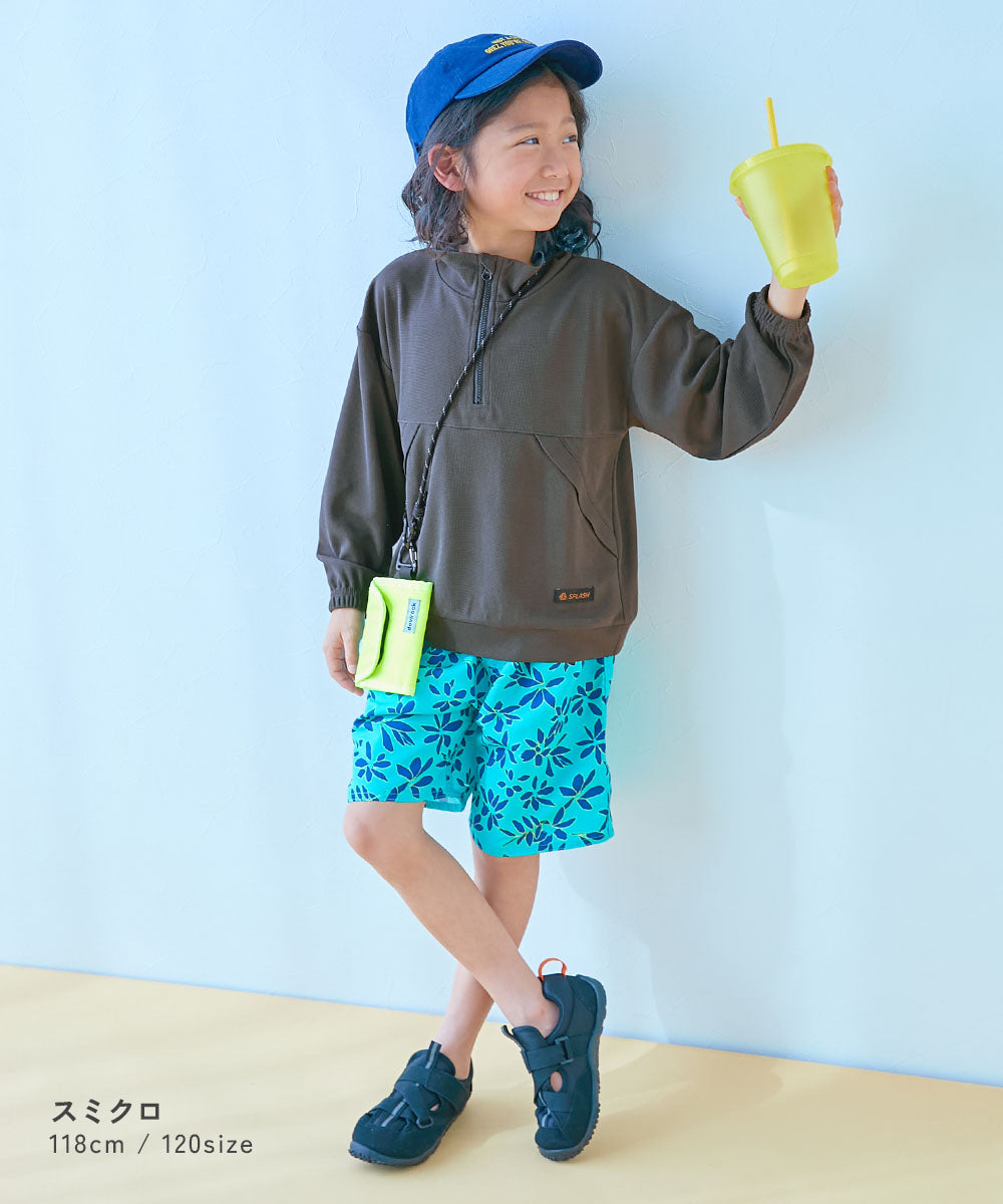Japanese children's clothing dev!rock UV-blocking amphibious half-zip top 100-160cm for boys and girls Summer TOPS Summer swimming swimsuit special