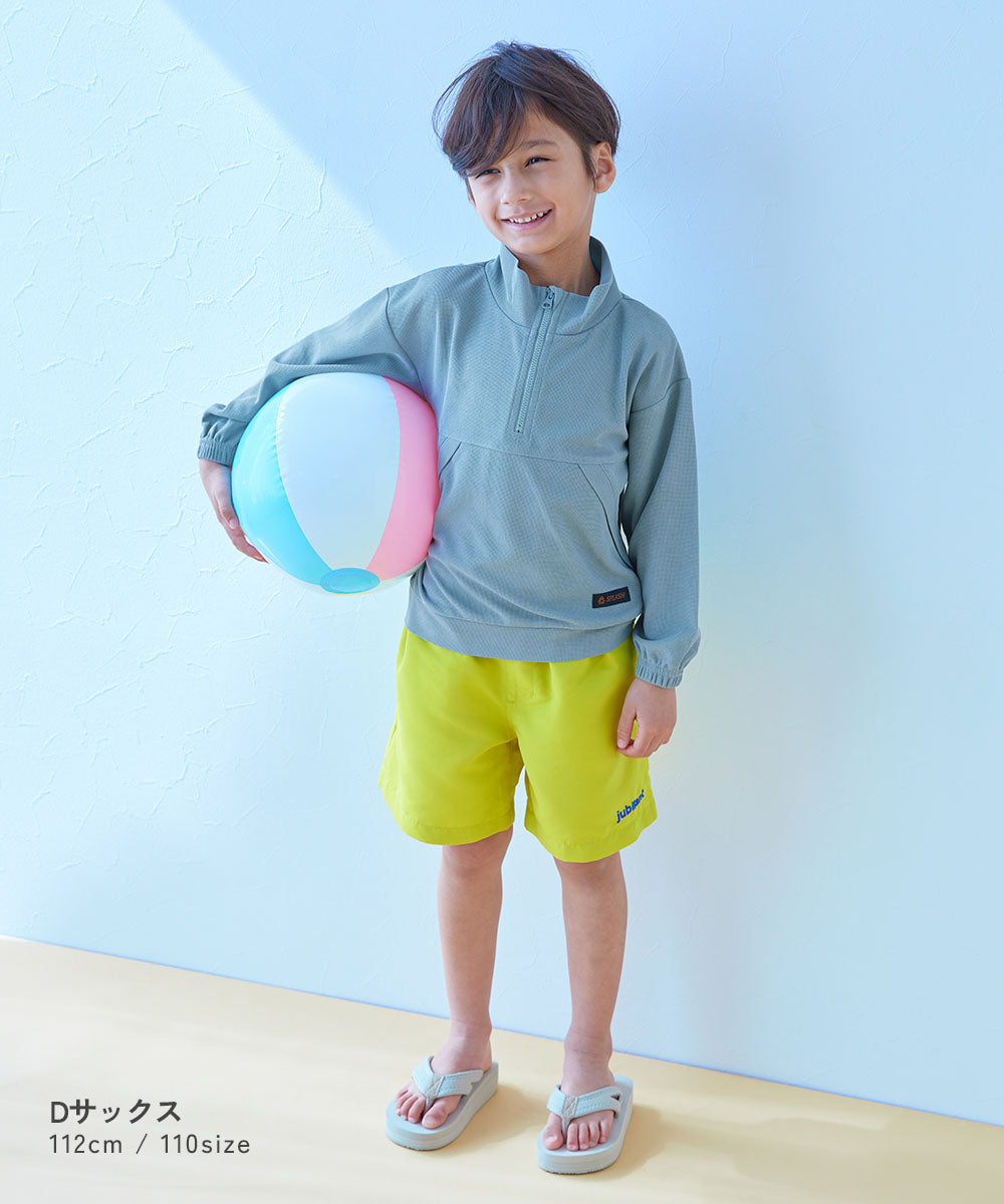 Japanese children's clothing dev!rock UV-blocking amphibious half-zip top 100-160cm for boys and girls Summer TOPS Summer swimming swimsuit special