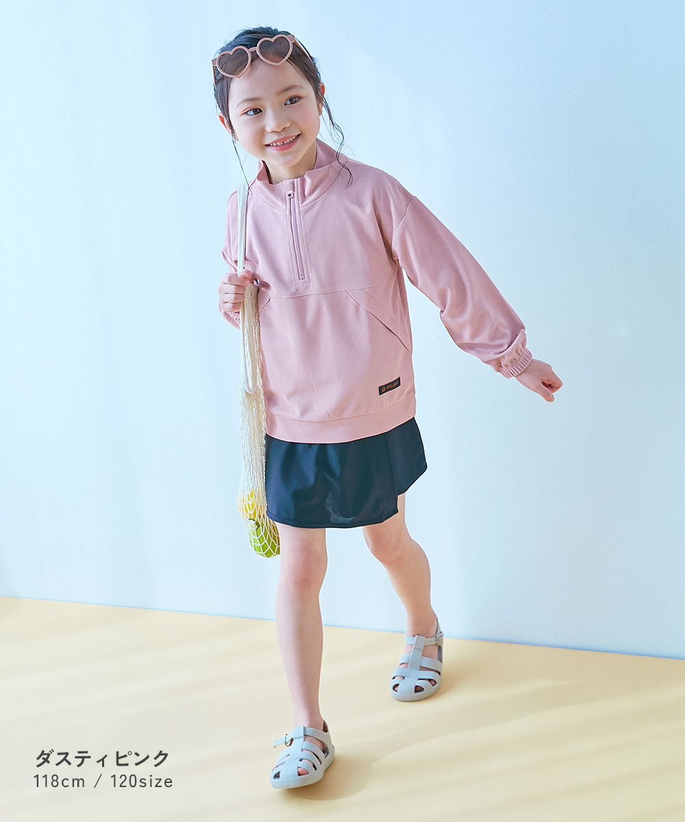 Japanese children's clothing dev!rock UV-blocking amphibious half-zip top 100-160cm for boys and girls Summer TOPS Summer swimming swimsuit special