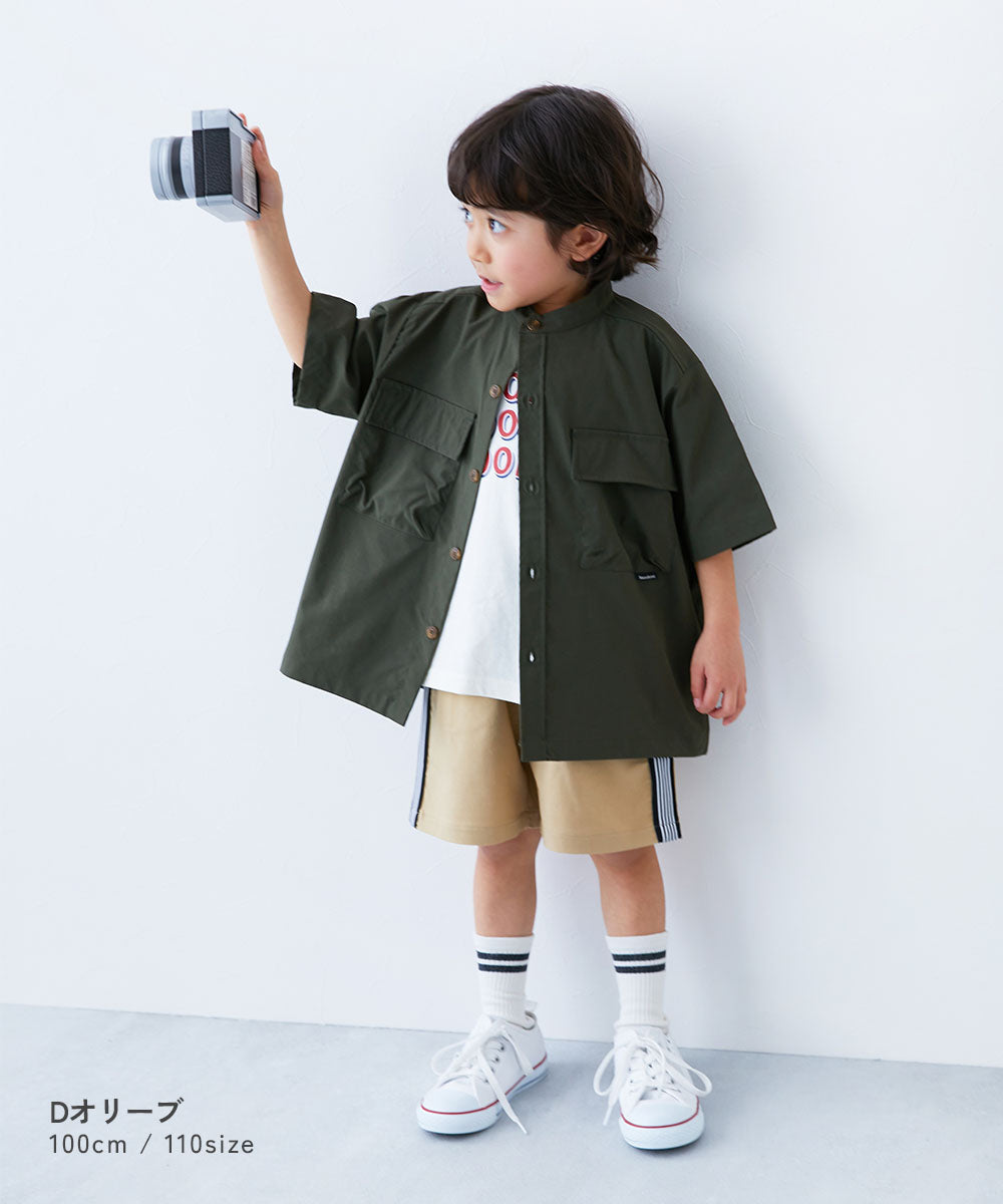 Japanese dev!rock wrinkle-resistant work shirts (100-160cm) for boys and girls (Summer TOPS OUTERWEAR)