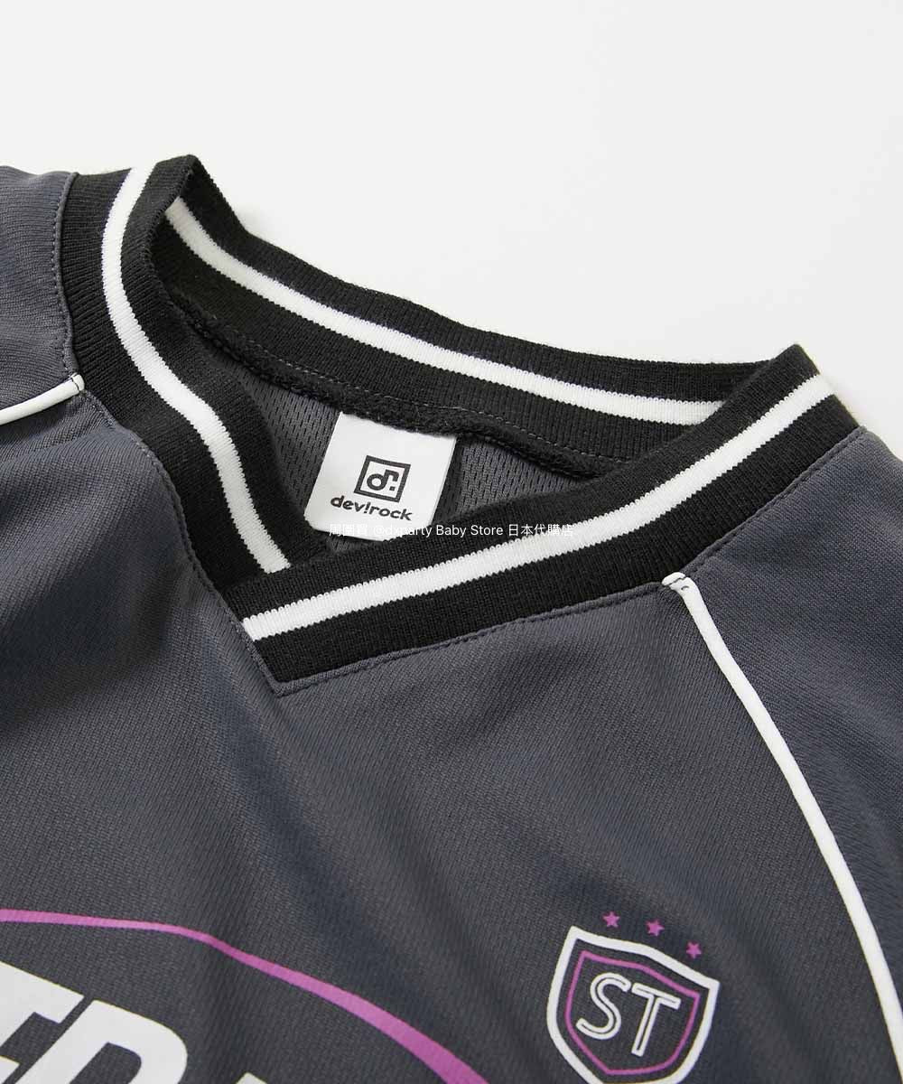 Japanese children's clothing dev!rock Cooling Quick-Drying Series Smooth Stretch Mesh Breathable Sports V-Neck T-shirt 100-160cm Contact Cooling Boys/Girls Summer TOPS Sports Series