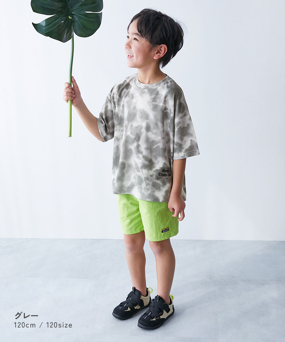 Japanese children's clothing dev!rock Cooling Quick-Drying Series Smooth Stretch Mesh Breathable Short-Sleeve Top 100-160cm Contact Cooling Boys/Girls Summer TOPS Sports Series