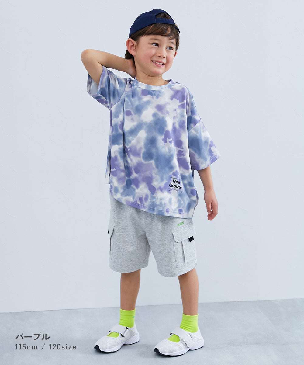 Japanese children's clothing dev!rock Cooling Quick-Drying Series Smooth Stretch Mesh Breathable Short-Sleeve Top 100-160cm Contact Cooling Boys/Girls Summer TOPS Sports Series