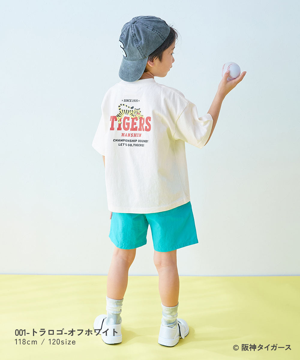 Japanese dev!rock x Hanshin Tigers parent-child embroidered short-sleeved top (100-160cm) for boys and girls (summer TOPS)