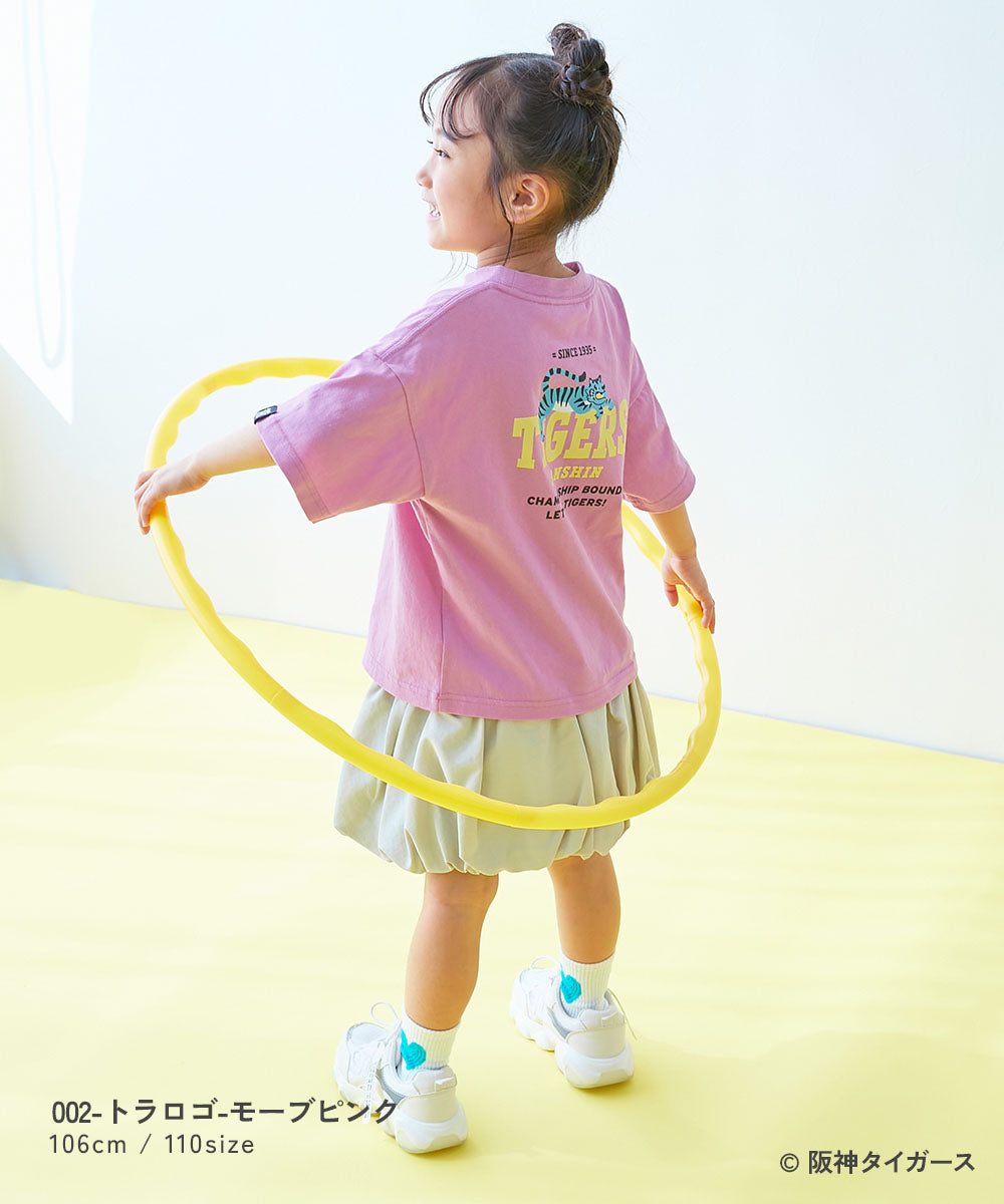 Japanese dev!rock x Hanshin Tigers parent-child embroidered short-sleeved top (100-160cm) for boys and girls (summer TOPS)