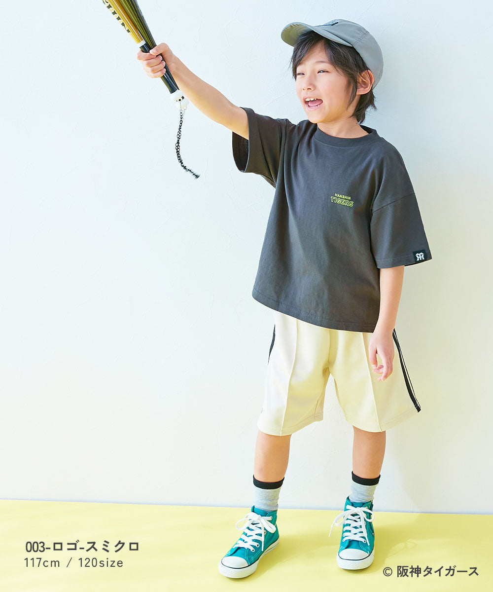 Japanese dev!rock x Hanshin Tigers parent-child embroidered short-sleeved top (100-160cm) for boys and girls (summer TOPS)