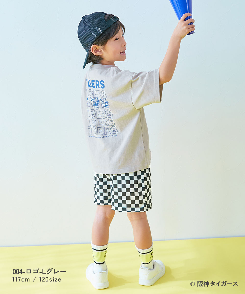 Japanese dev!rock x Hanshin Tigers parent-child embroidered short-sleeved top (100-160cm) for boys and girls (summer TOPS)