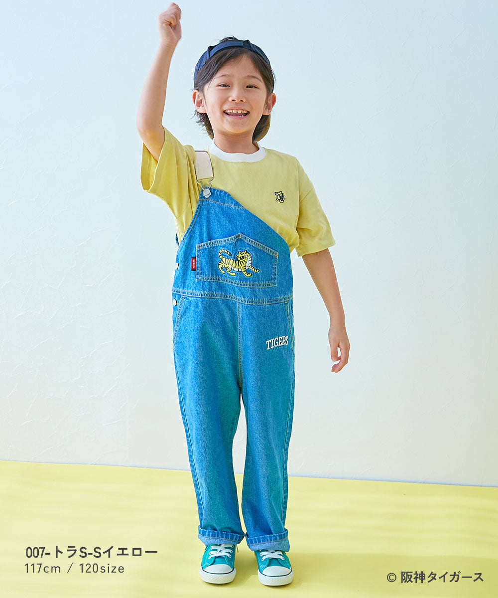Japanese dev!rock x Hanshin Tigers parent-child embroidered short-sleeved top (100-160cm) for boys and girls (summer TOPS)