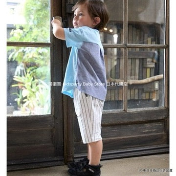 Japanese children's clothing pe#main x Shinkansen badge top 80-130cm boys' summer TOPS railway series