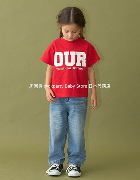 Japanese children's clothing b・R# water-absorbing quick-drying series touch cool letter print short-sleeved top 100-150cm boys/girls spring and summer TOPS