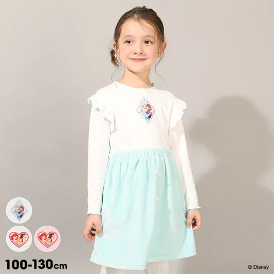 日本童裝 BDL x Disney 公主拼接連身裙 100-130cm 女童款 冬季 DRESSES