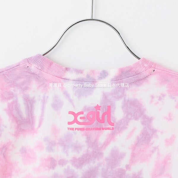 Japanese children's clothing X-girl Stages tie-dye print top 80-140cm girls summer TOPS
