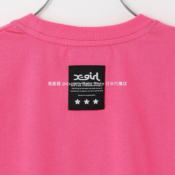 Japanese children's clothing X-girl Stages rhinestone print top 90-140cm girls summer TOPS