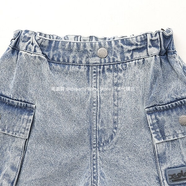 Japanese children's clothing X-girl Stages work pocket jeans 100-140cm girls summer PANTS