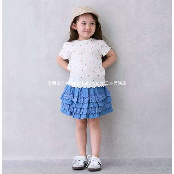 Japanese children's clothing pe#main lace ruffle skirt 80-130cm girls summer SKIRTS