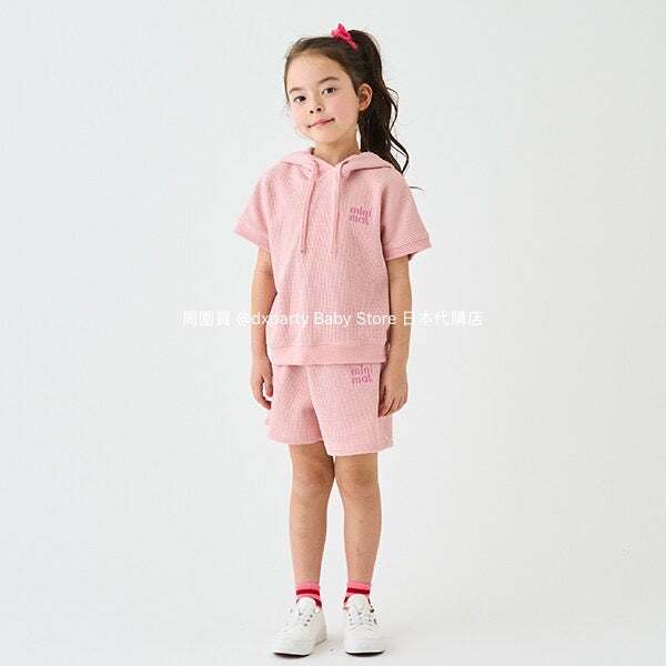 Japanese children's clothing mini#ML waffle hooded top 90-140cm boys/girls summer TOPS