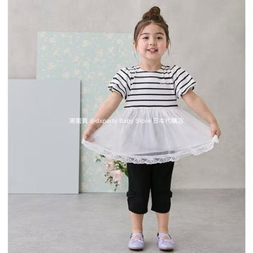 Japanese children's clothing pe#main ruffled mesh top 80-130cm girls summer TOPS