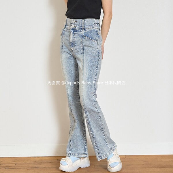 Lovetoxic Japanese children's clothing contact cold flared jeans 140-170cm girls summer PANTS