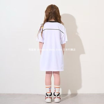X-girl Stages Japanese Kidswear Cool-to-the-Touch Quick-Drying Sporty Dress (100-140cm) for Girls Summer