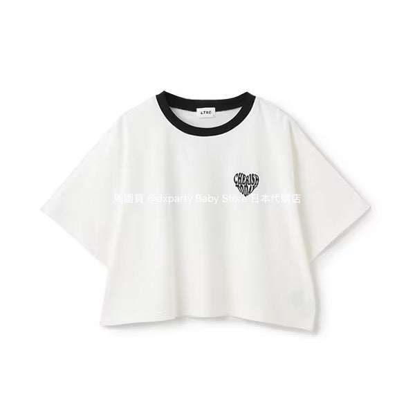 Lovetoxic Japanese children's clothing heart-shaped letter print top 140-170cm girls summer TOPS
