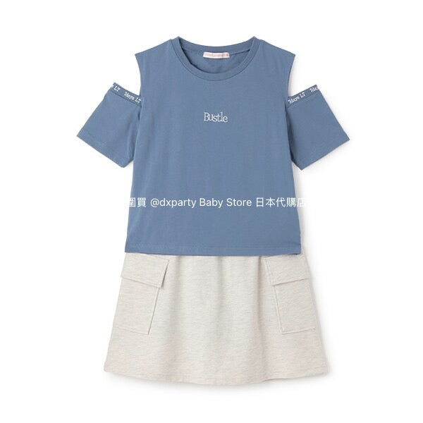 Lovetoxic Japanese children's clothing contact cold off-the-shoulder top and skirt two-piece set 140-160cm girls summer TOPS SKIRTS