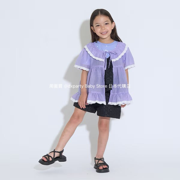 Japanese children's clothing Ly# mine chiffon coat shirt 100-150cm girls summer TOPS OUTERWEAR
