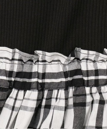 Japanese children's clothing aF#a325 checkered patchwork dress 110-160cm girls summer dresses