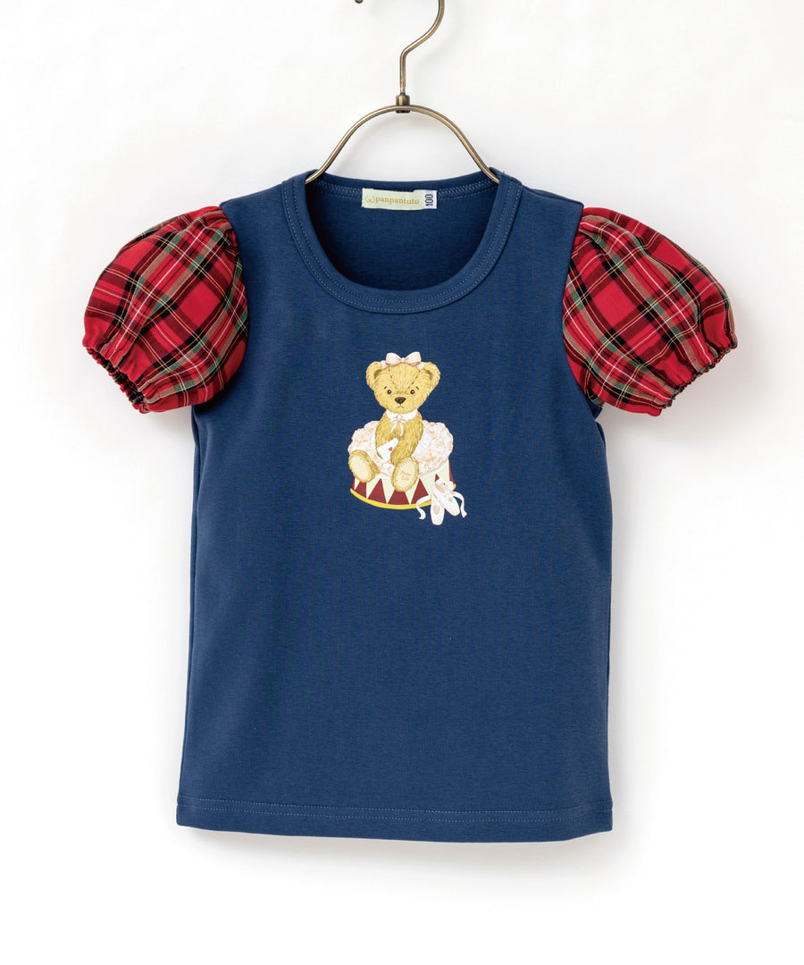Japanese children's clothing panpantutu ballet bear puff sleeve top 80-140cm girls summer TOPS