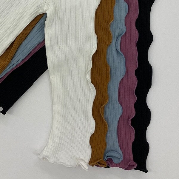 日本童裝 Ly# mine 木耳邊高領上衣 100-150cm 女童款 秋季 TOPS