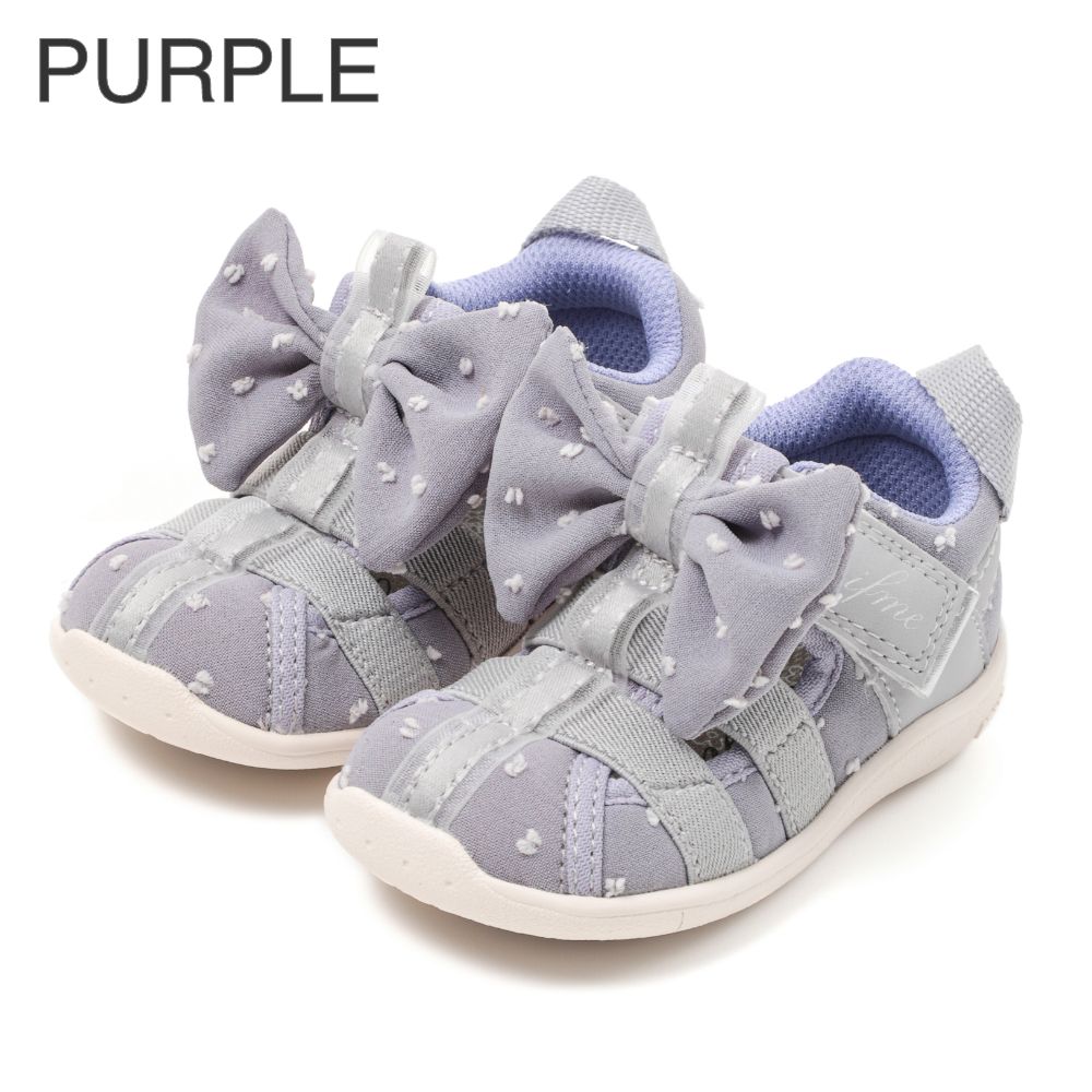 IFME CALIN Large Bow Amphibious Sneakers (Direct from Japan) - Healthy Functional Children's Shoes (12-15cm) (Girls' Shoes)