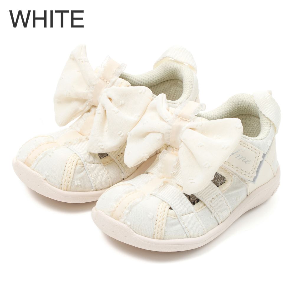 IFME CALIN Large Bow Amphibious Sneakers (Direct from Japan) - Healthy Functional Children's Shoes (12-15cm) (Girls' Shoes)