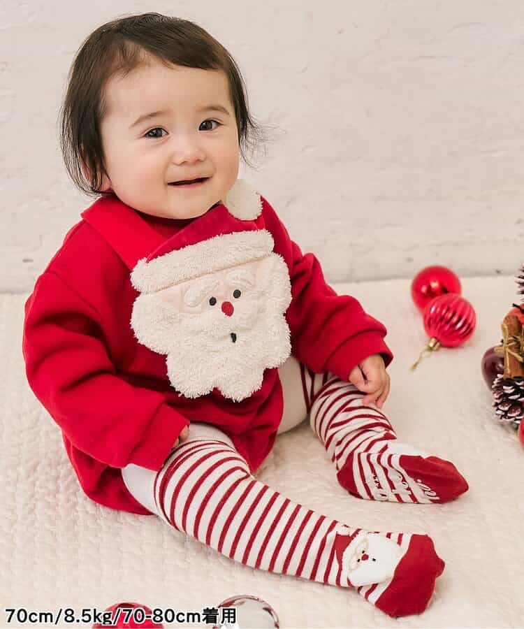 日本童裝 apres les cours 緊身褲 70-80cm 男童款/女童款 初生嬰兒 冬季 PANTS Christmas 聖誕快樂特輯 聖誕服裝/飾物配件 聖誕紅/新年紅