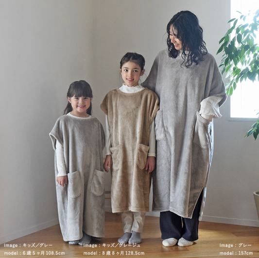 日本直送 超細纖維絨毛套頭睡袋/家居服 Free Size 親子裝 大人款 秋冬季 睡袋系列