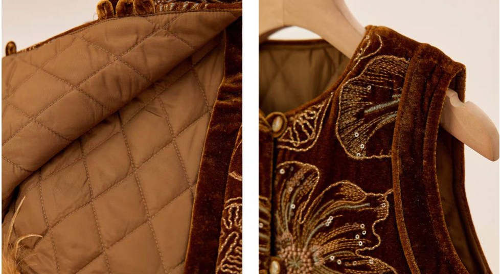 新年童裝 聚福納吉絲絨毛毛背心(毛毛可拆) 90-150cm 女童款 新年中式華服唐裝 新春馬年 2026年 AAA