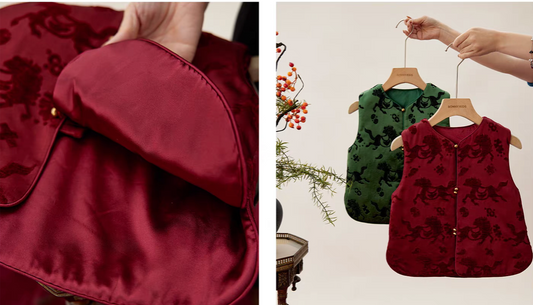 新年童裝 福馬賀歲提花背心 90-150cm 男童款/女童款 新年中式華服唐裝 新春馬年 2026年 AAA