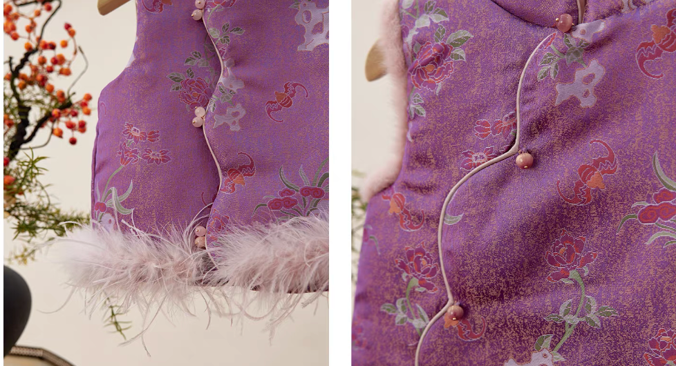 新年童裝 牡丹迎春唐裝背心/旗袍裙 90-140cm 女童款 新年中式華服唐裝 新春馬年 2026年 AAA