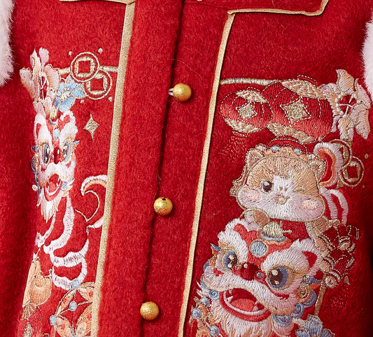 新年童裝 舞獅迎春兩件套裝 100-150cm 男童款 新年中式華服唐裝 新春馬年 2026年