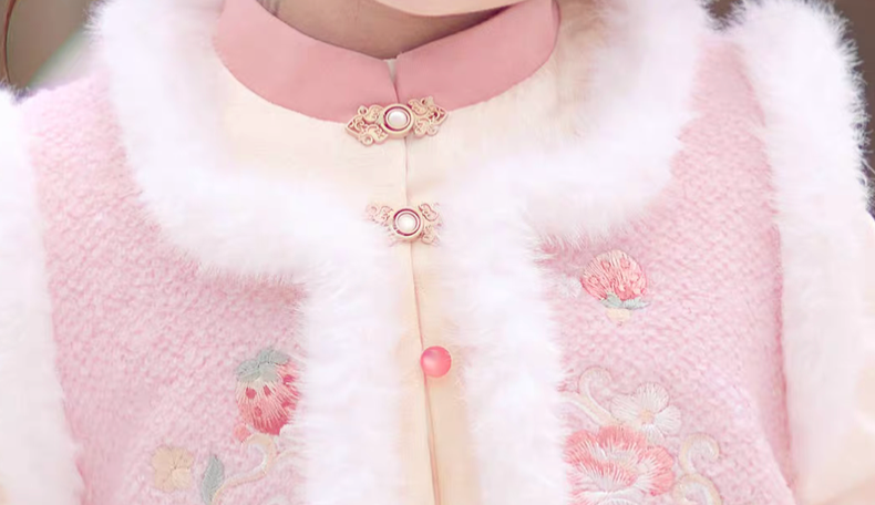 新年童裝 可愛幸福兔兔兩件套裝 100-160cm 女童款 新年中式華服唐裝 新春馬年 2026年