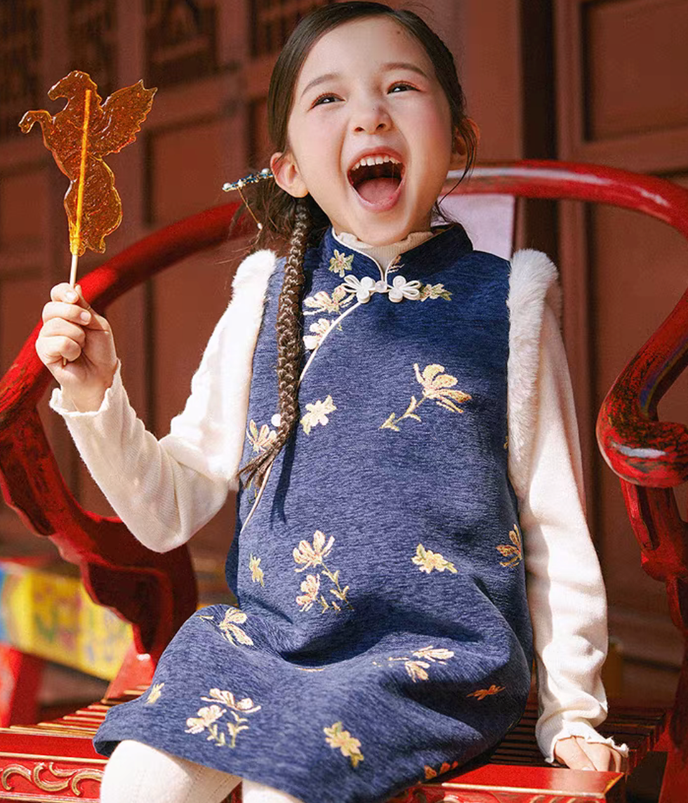 新年童裝 蘭芷清庭唐裝外套/背心旗袍裙 90-150cm 男童款/女童款 新年中式華服唐裝 新春馬年 2026年 AAA