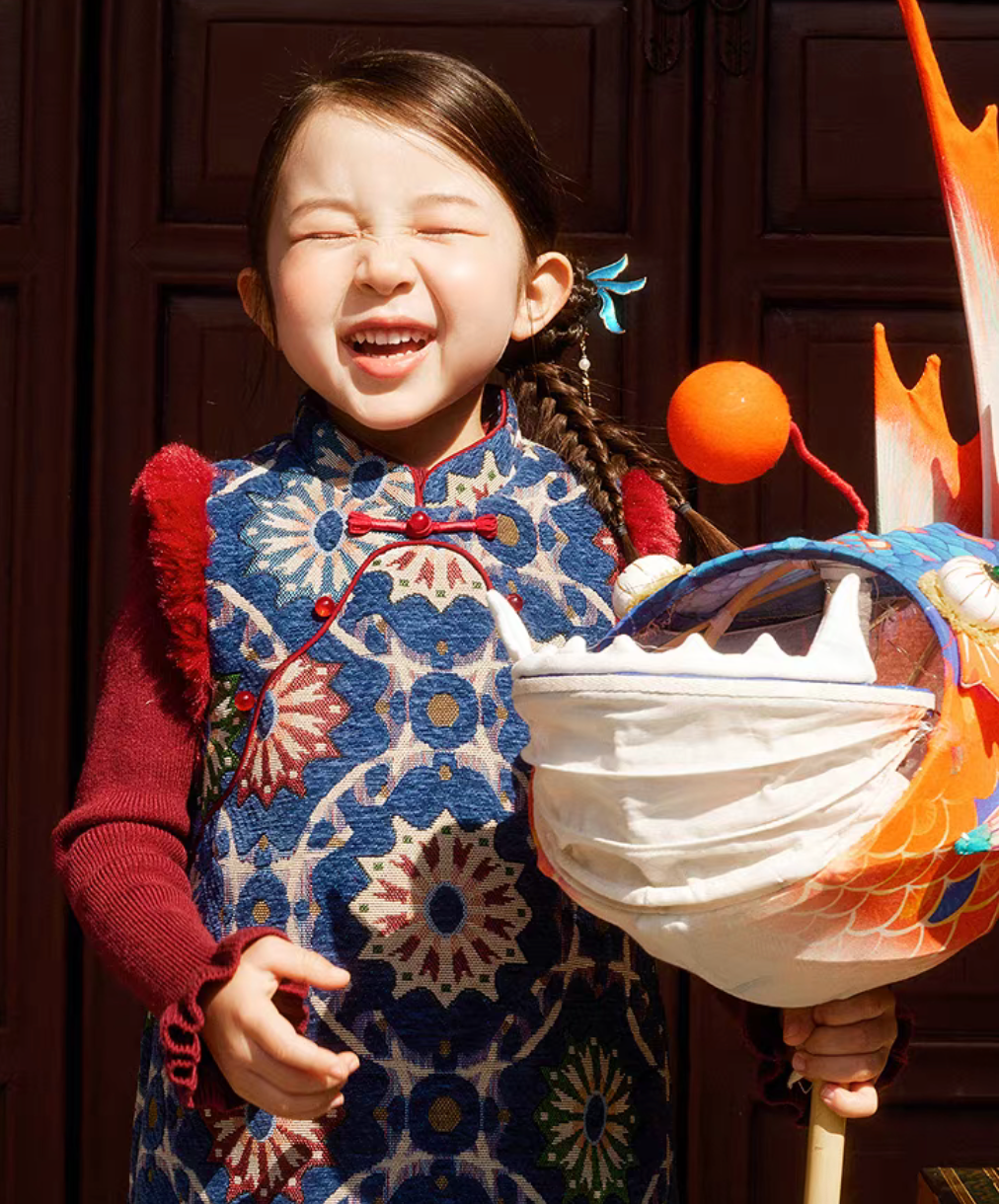 新年童裝 福祿生花唐裝外套/旗袍背心裙 90-150cm 男童款/女童款 新年中式華服唐裝 新春馬年 2026年 AAA