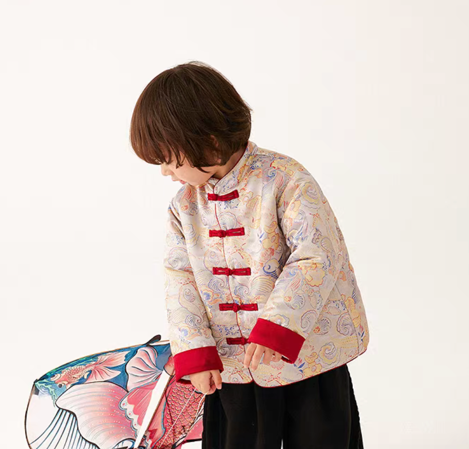 新年童裝 浮云朝露唐裝外套/旗袍背心裙 90-150cm 男童款/女童款 新年中式華服唐裝 新春馬年 2026年 AAA