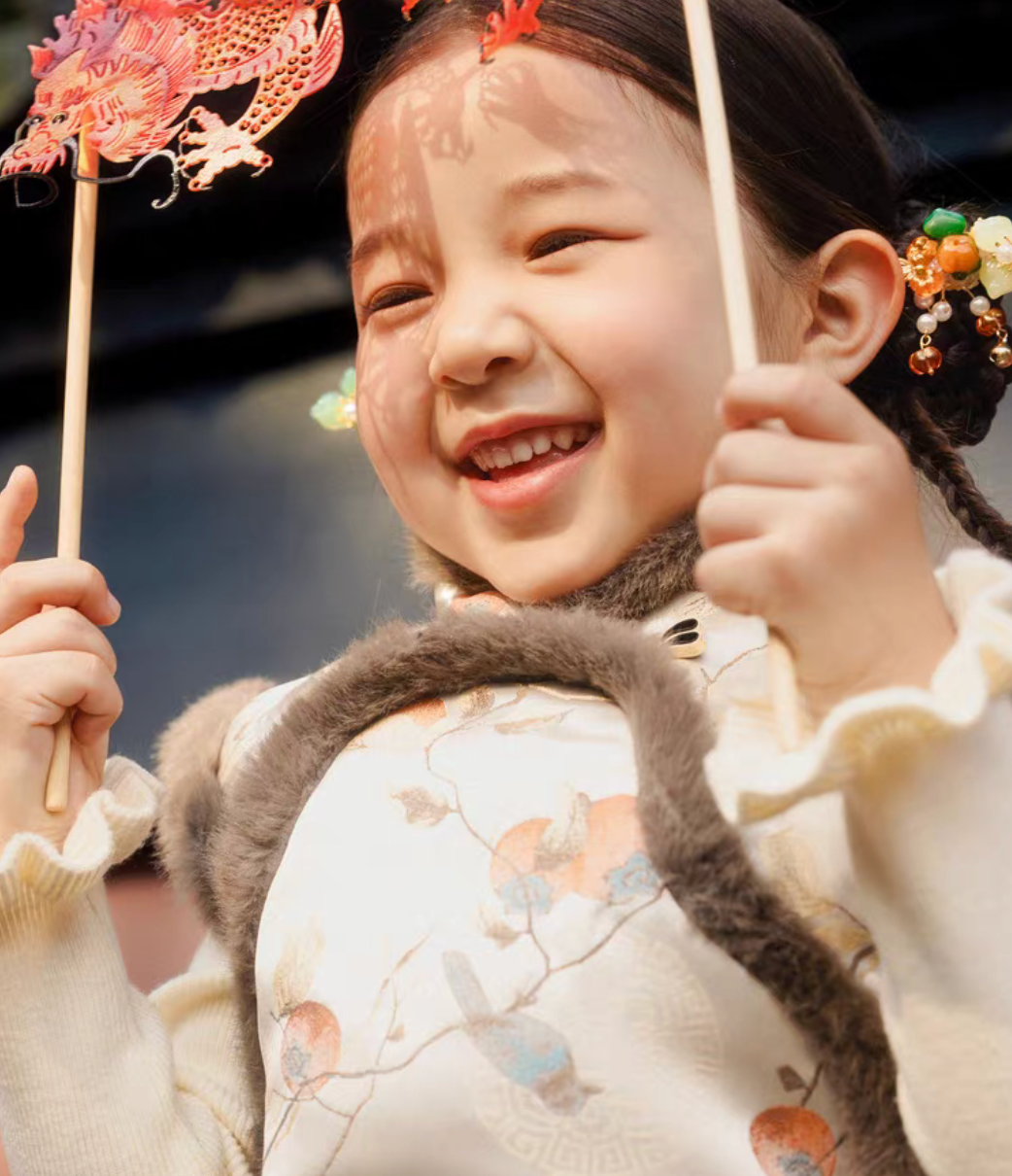新年童裝 柿柿如意唐裝外套/旗袍背心裙 90-150cm 男童款/女童款 新年中式華服唐裝 新春馬年 2026年 AAA