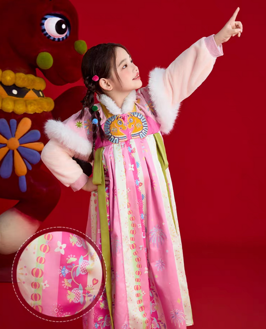 新年童裝 前程似錦漢服 100-150cm 女童款 新年中式華服唐裝 新春馬年 2026年