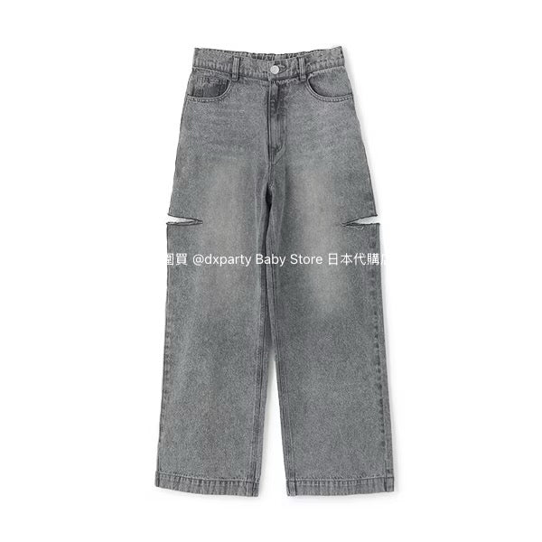 Lovetoxic Japanese children's clothing ripped jeans wide-leg pants 140-170cm girls summer PANTS