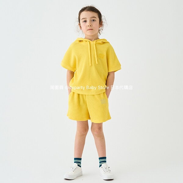 Japanese children's clothing mini#ML waffle hooded top 90-140cm boys/girls summer TOPS