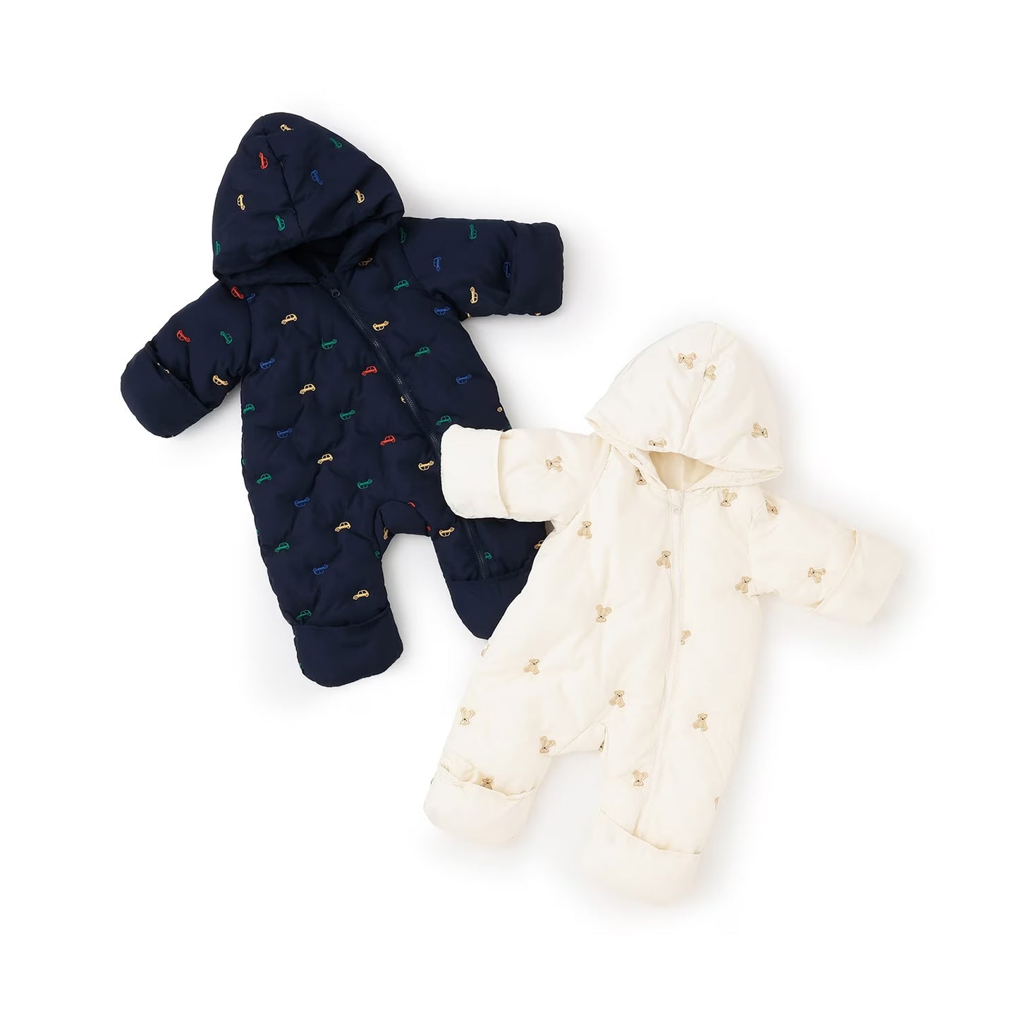 日本童裝 pe#main 刺繡絎縫連衣外套 70-80cm 初生嬰兒 男童款/女童款 冬季 (適合寒冷天氣、溫度低天氣)OUTERWEAR