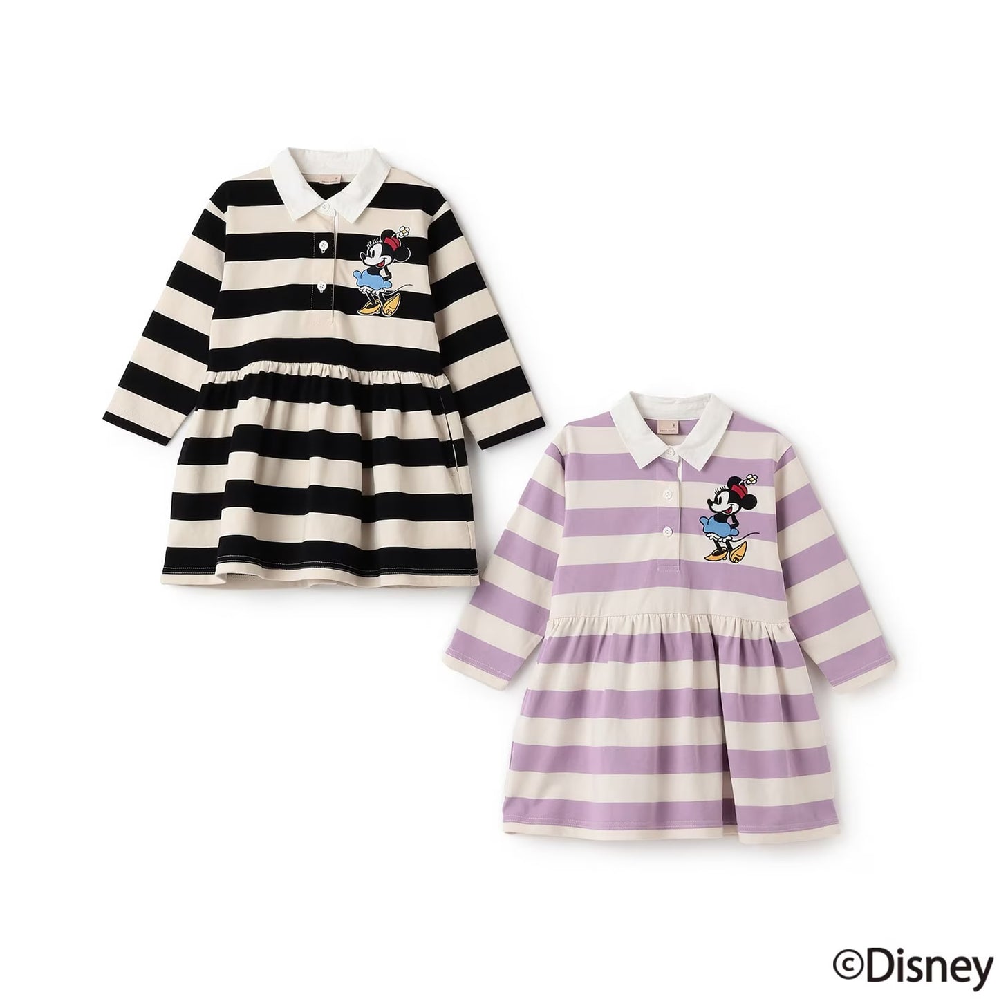 日本童裝 pe#main x Disney 間條連身裙 80-130cm 女童款 秋季 DRESSES